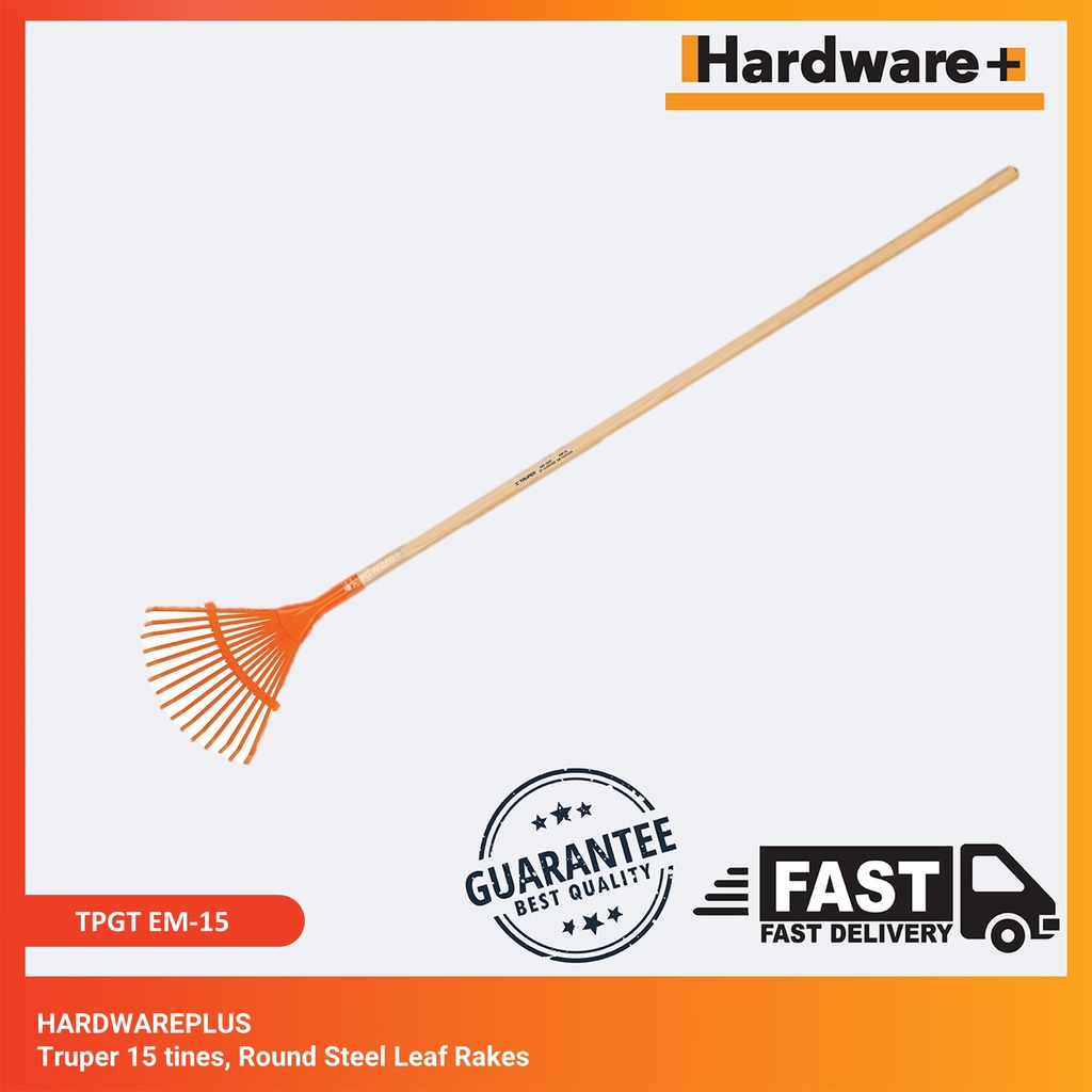 [HARDWAREPLUS] Truper TPGT EM-15 | 15 tines, Round Steel Leaf Rakes ...