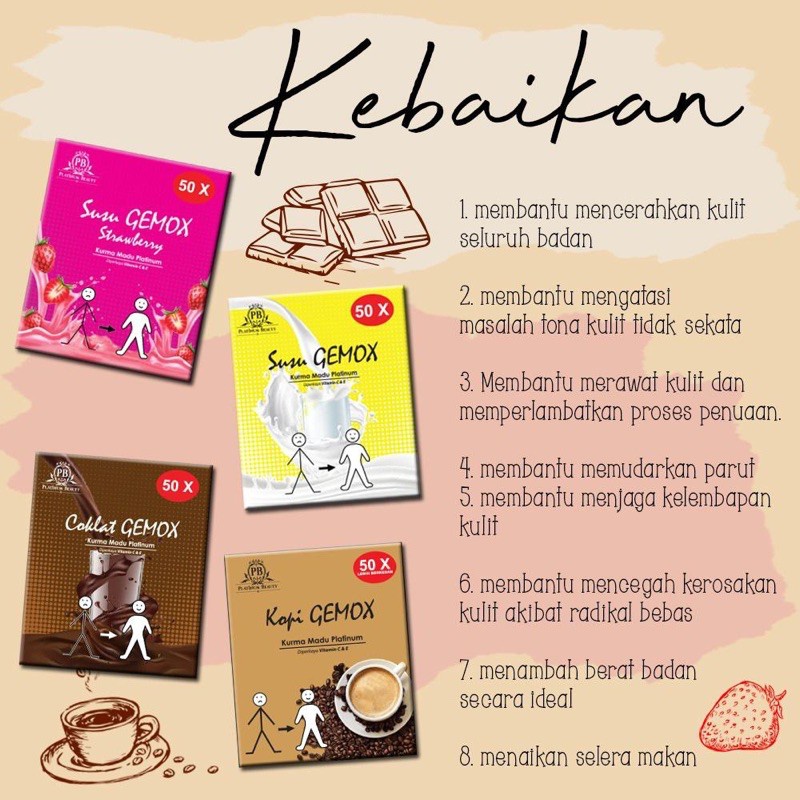 Susu Gemox (Platinum Beauty)/Gemoks Choco | Shopee Malaysia