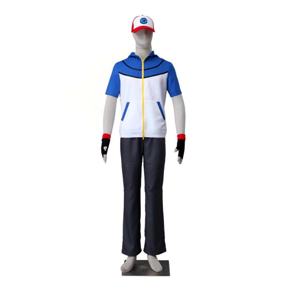 Pokemon Ash Ketchum Kids Adult Cosplay Trainer Costume Halloween Birthday  Party