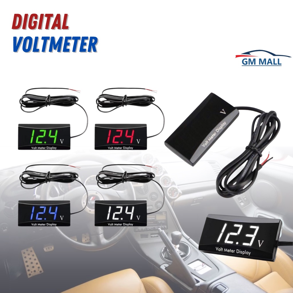 DIGITAL VOLT METER 12V Moto Volt Meter Waterproof Shockproof Meter