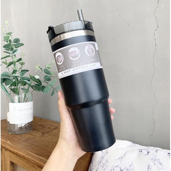 Tyeso 890ML Stainless Steel Thermos Tumbler Starbucks Macaron Mug Cup ...