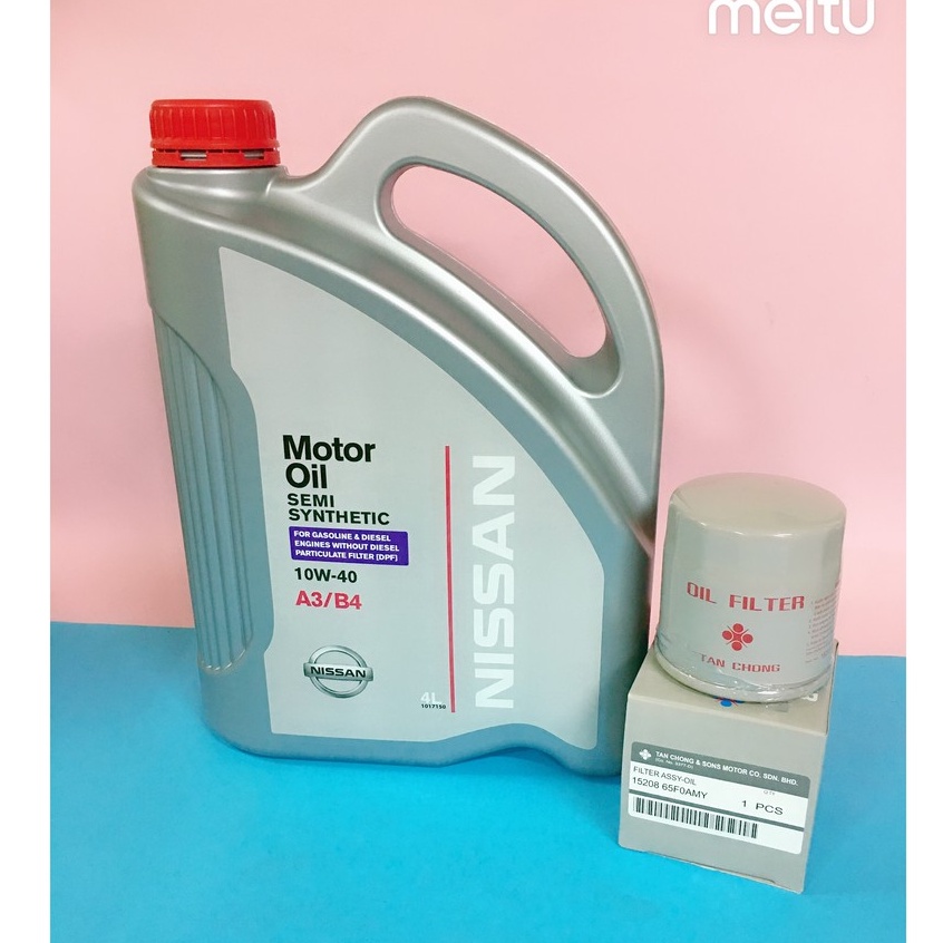 NISSAN ENGINE OIL 10W40 TAN CHONG OIL FILTER NISSAN LIVINA SENTRA N16