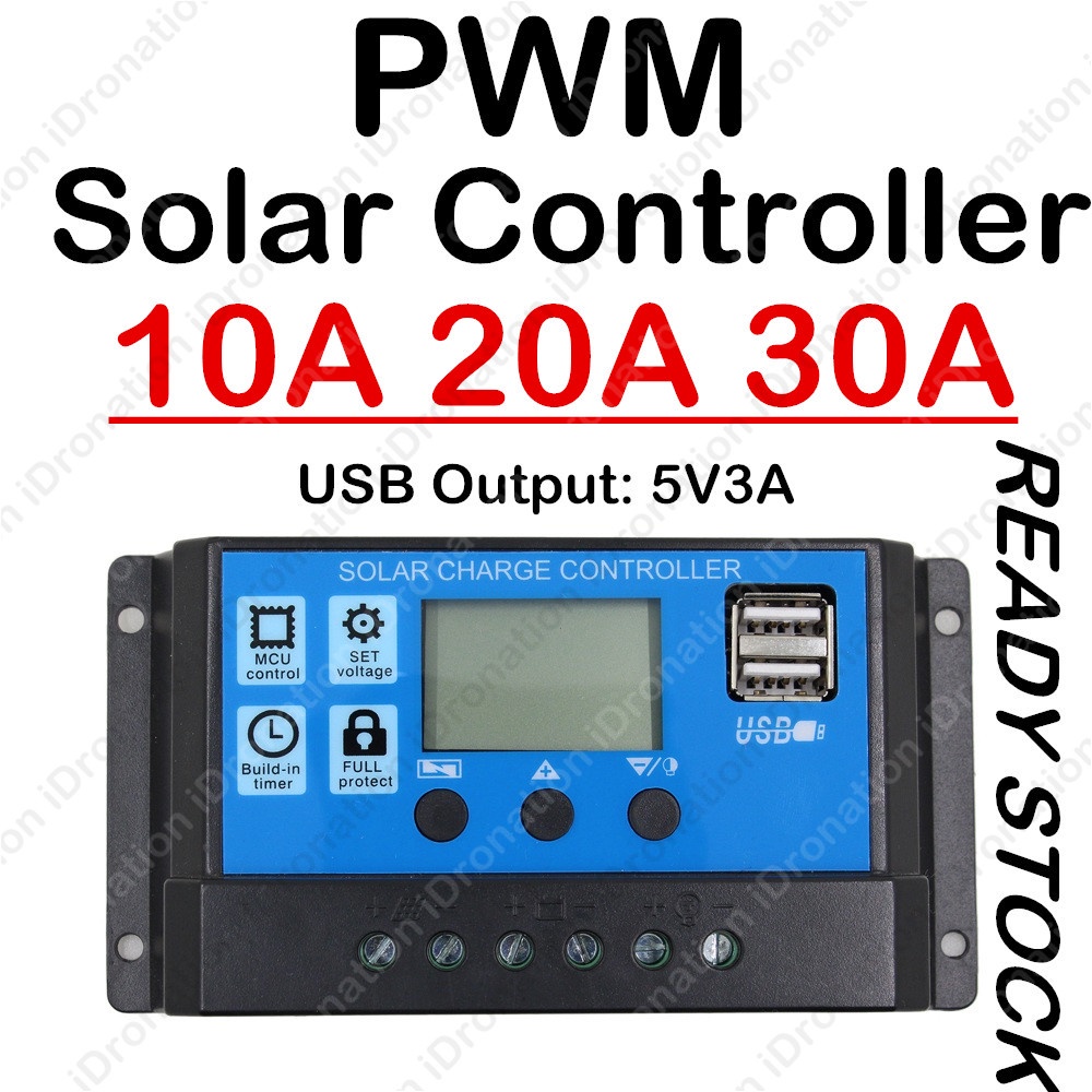 Dual USB LCD Display PWM Solar Panel Controller Battery Charger Charge ...