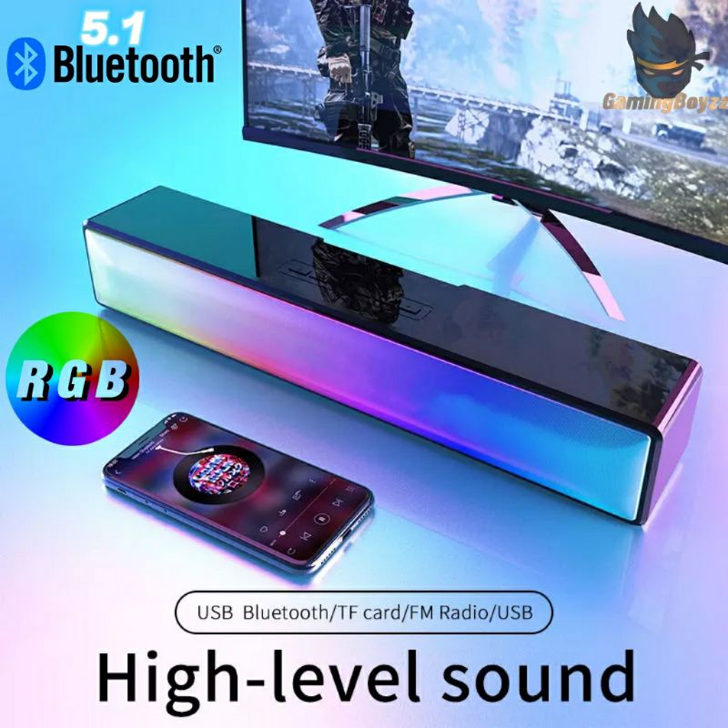 Speaker PC Laptop RGB Gaming Sound Bar Bluetooth 5.1 Speaker HiFi ...