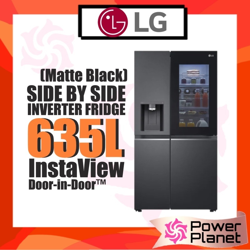 LG 635L Side by Side InstaView Door in Door GCX257CSES Inverter Fridge