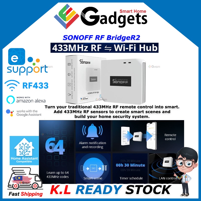 Sonoff RF BridgeR2 Smart Home Wifi Wireless Switch App Control (433Mhz