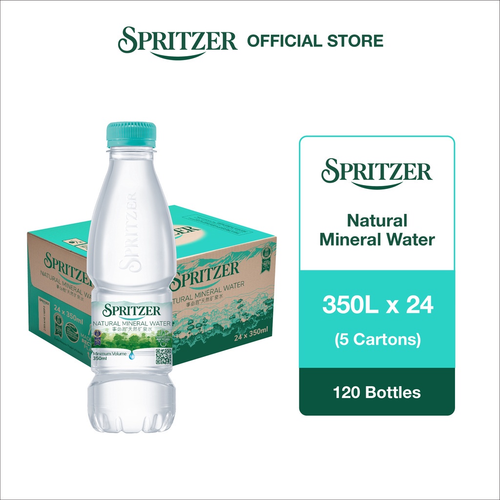 Spritzer Natural Mineral Water - 5 Cartons Bundle (350ML X 24) | Shopee ...