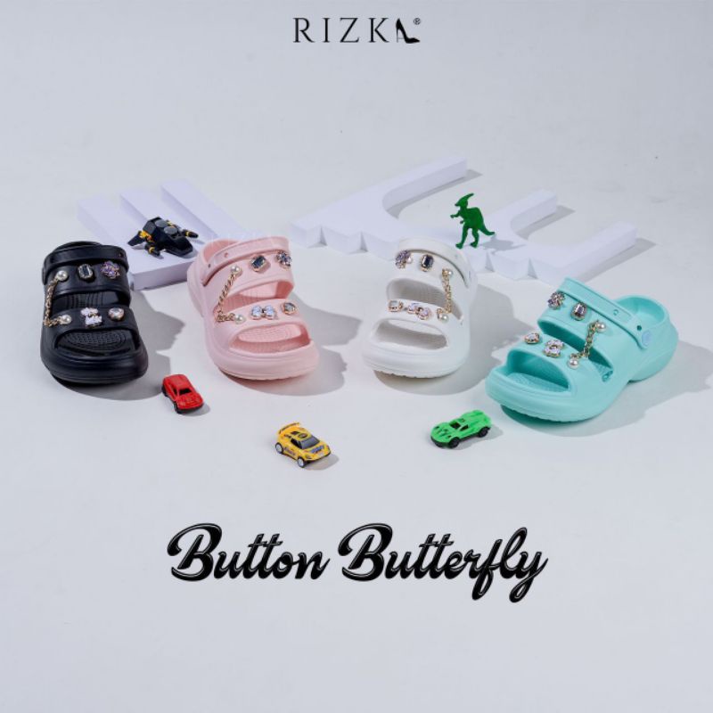 KASUT CROCS VIRAL RIZKA BUTTON BUTTERFLY | Shopee Malaysia