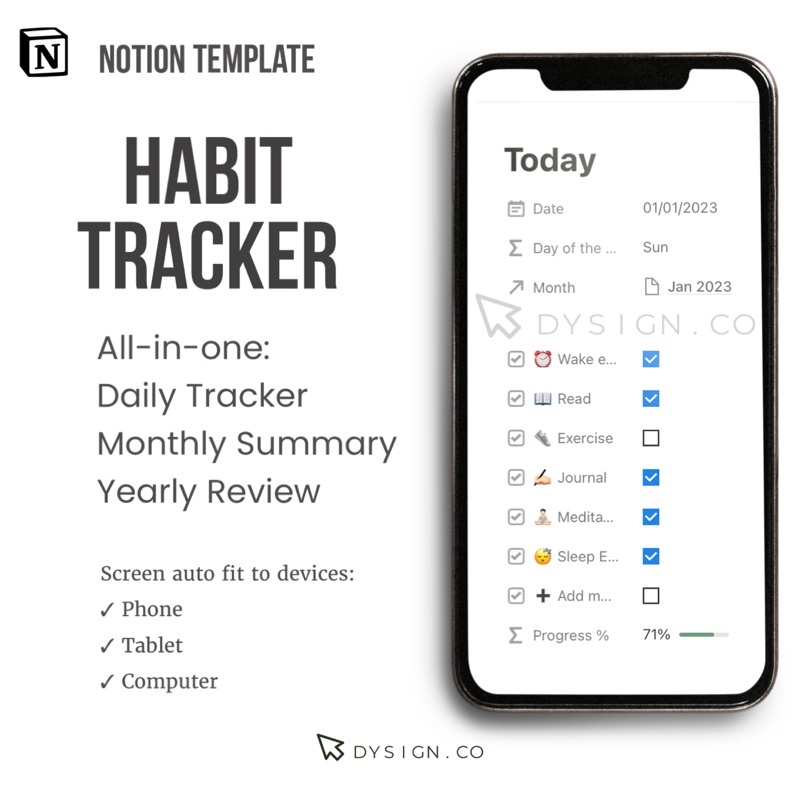 [ Habit Tracker Notion Template ] Digital Planner Notion Template Daily ...