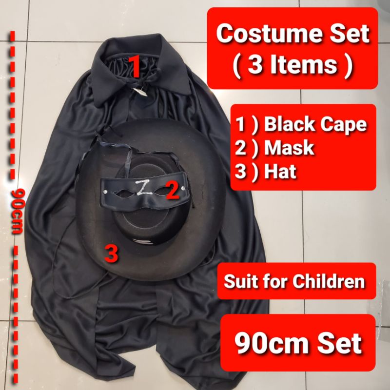 73Mall🇲🇾] Zorro Costumes Mask, Cape & Hat Party Adults & Children Men &  Women Adult Zorro Hat