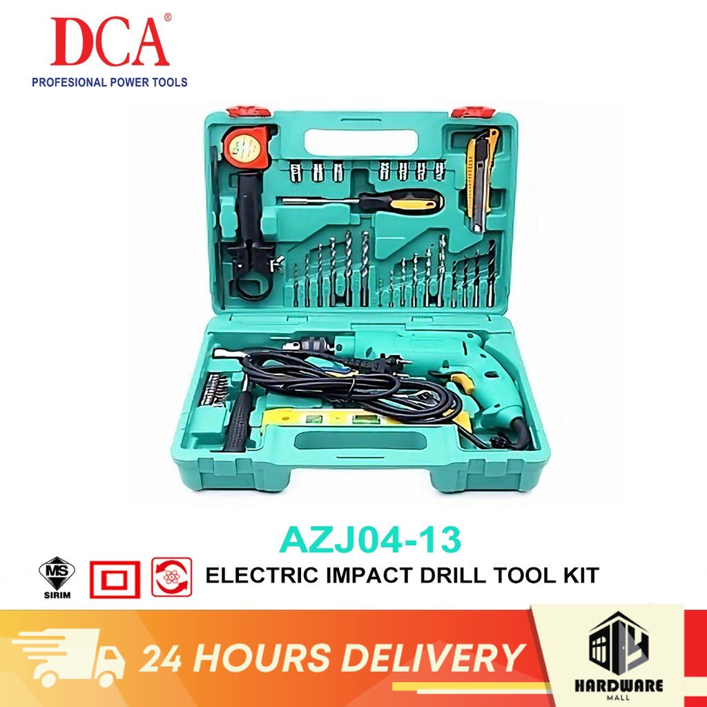 [44Pcs] DCA AZJ0413 500W Impact Electric Hand Drill Hand Hammer Rotary
