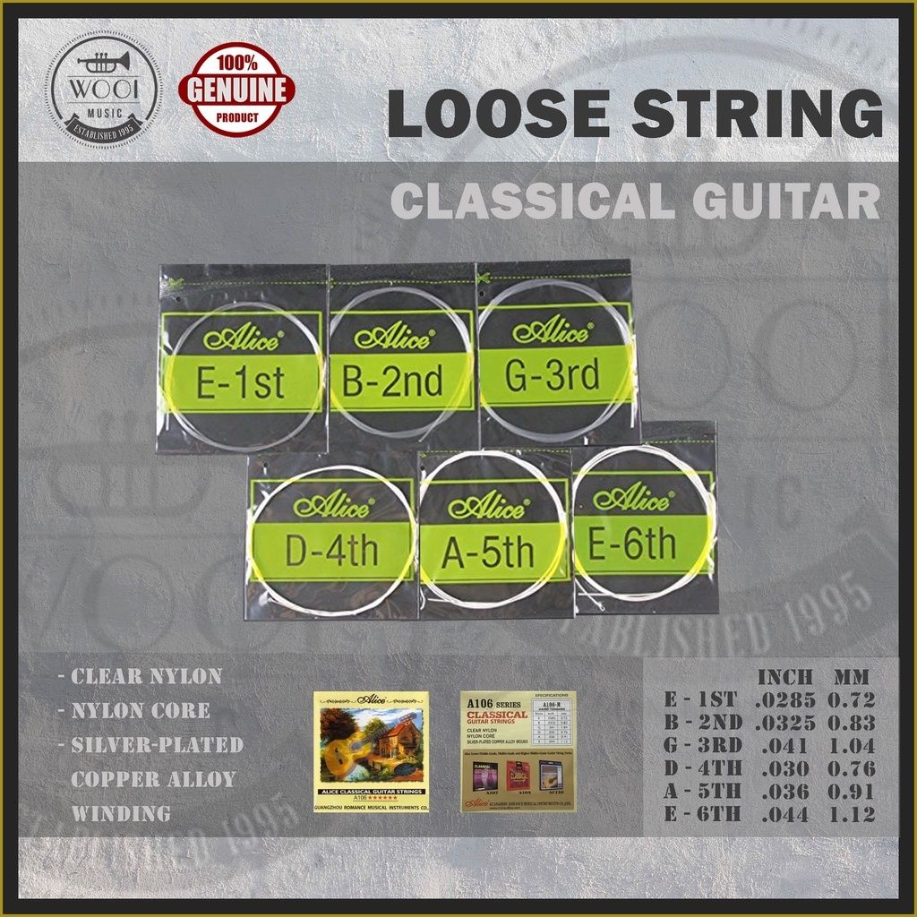 Classical Guitar Loose String (1st, 2nd, 3rd, 4th, 5th, 6th) Guitar
