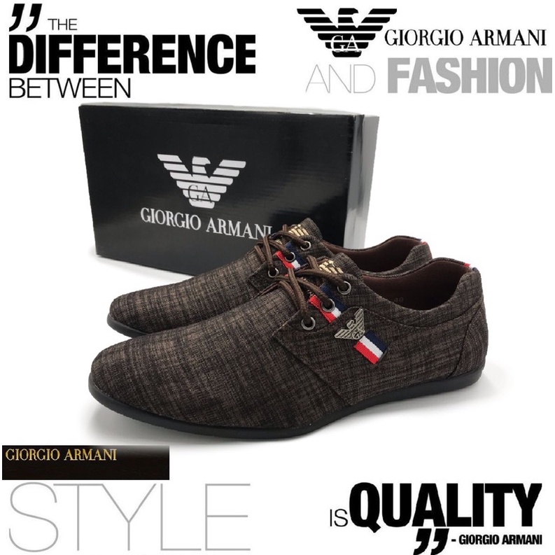 Giorgio Armani Lifestyle Men s Casual Smart Street Loafer Shoes Kasut Raya Bergaya Lofer Armani Terunggul Pasaran Shopee Malaysia