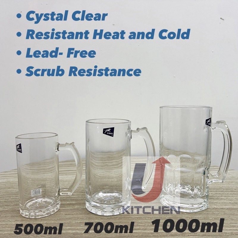Super Transparent Big Glass Mug Cup 500ml 700ml 1000ml / Big Glass Beer