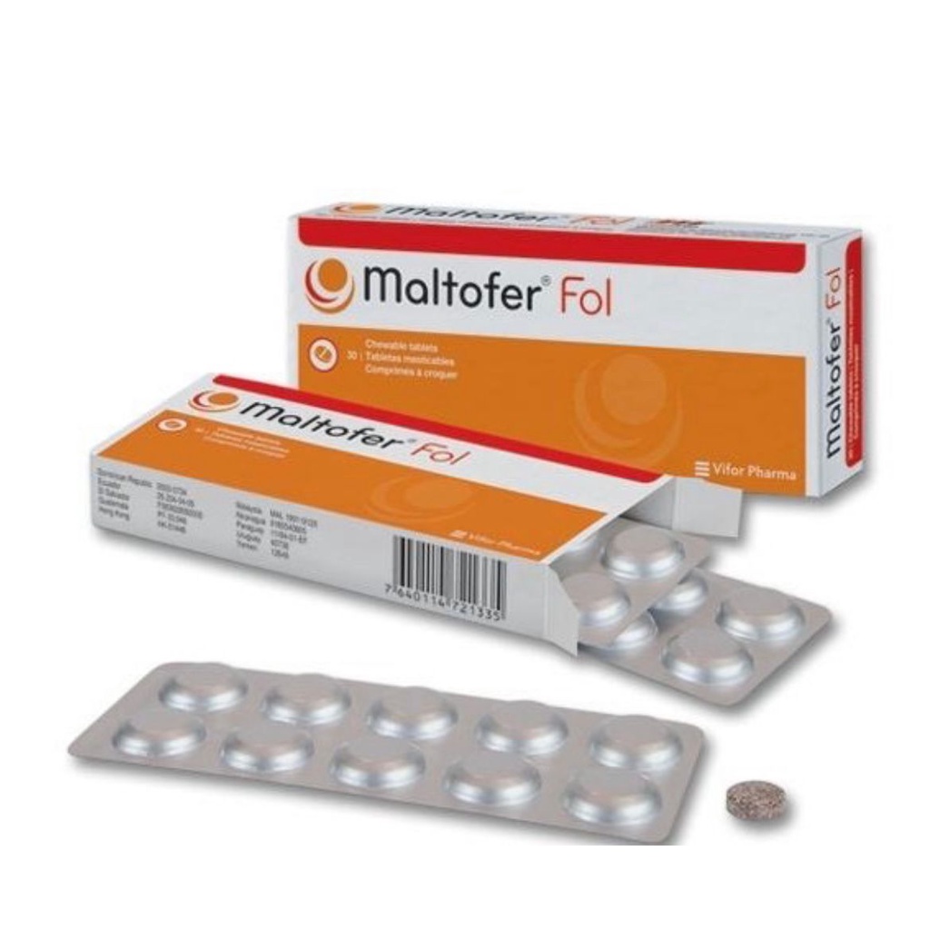 MALTOFER FOL CHEWABLE TABLETS 30'S 100MG (CHOCOLATE FLAVOUR) | Shopee