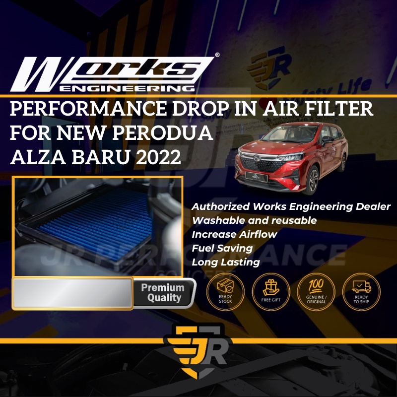 Works Engineering Drop In Filter Perodua New Alza 2022 Air Filter
