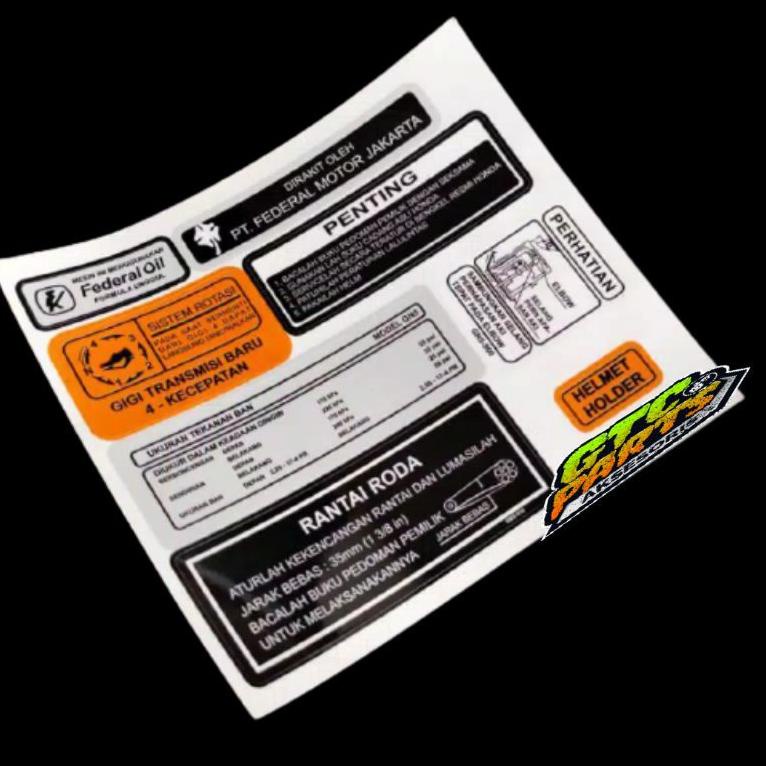 Complementary stickers for details of honda astrea star prima grand ...