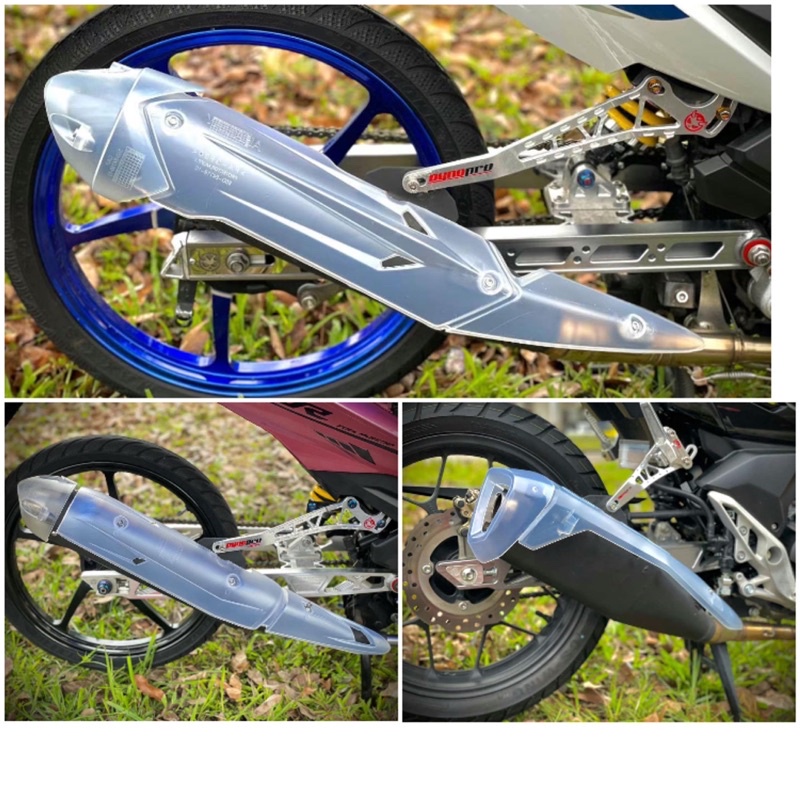 Y15ZR RSX150 LC135 V5 KAWAHARA TRANSPARENT EXHAUST COVER MUFFLER COVER
