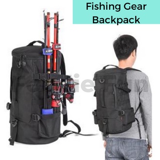 Fishing Gear Backpack Fishing Rod Bag High capacity Lures Bag 1000D Outdoor  bag/ Beg Joran Memancing Ikan