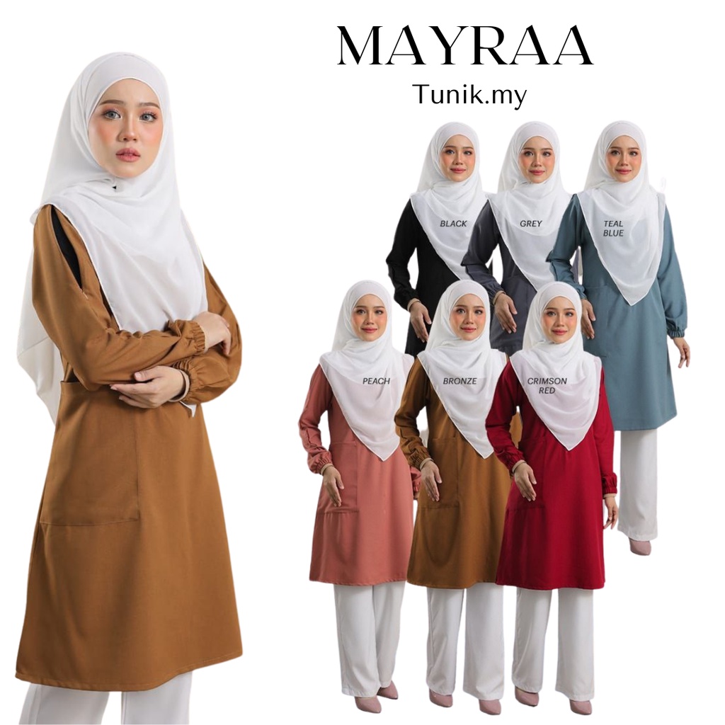 Blouse Mayraa Labuh |Wuduk & Nursing Friendly| Plussize| Long Sleeve ...