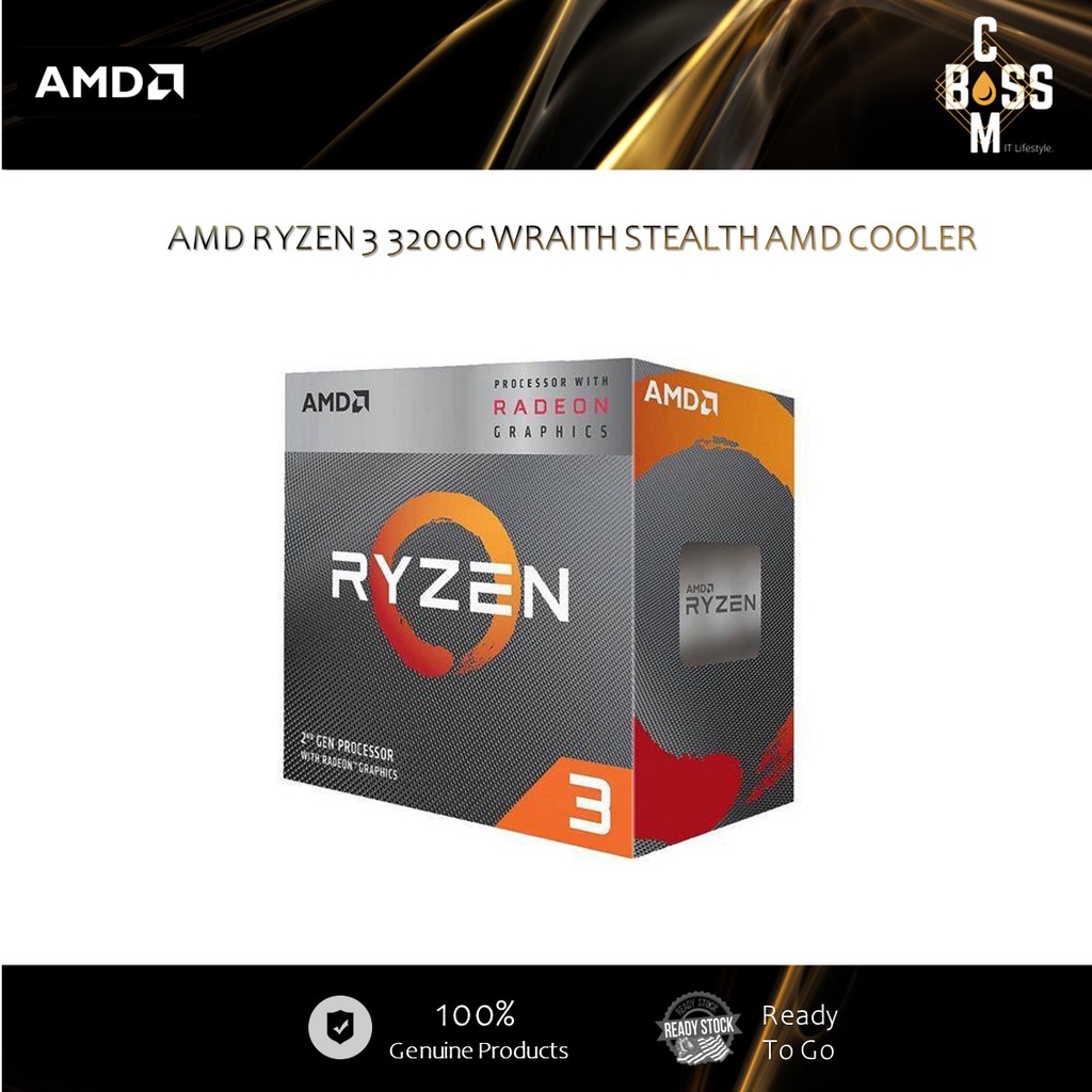 AMD RYZEN 3 3200G WRAITH STEALTH AMD COOLER ( AMD-YD3200C5FHBOX ...