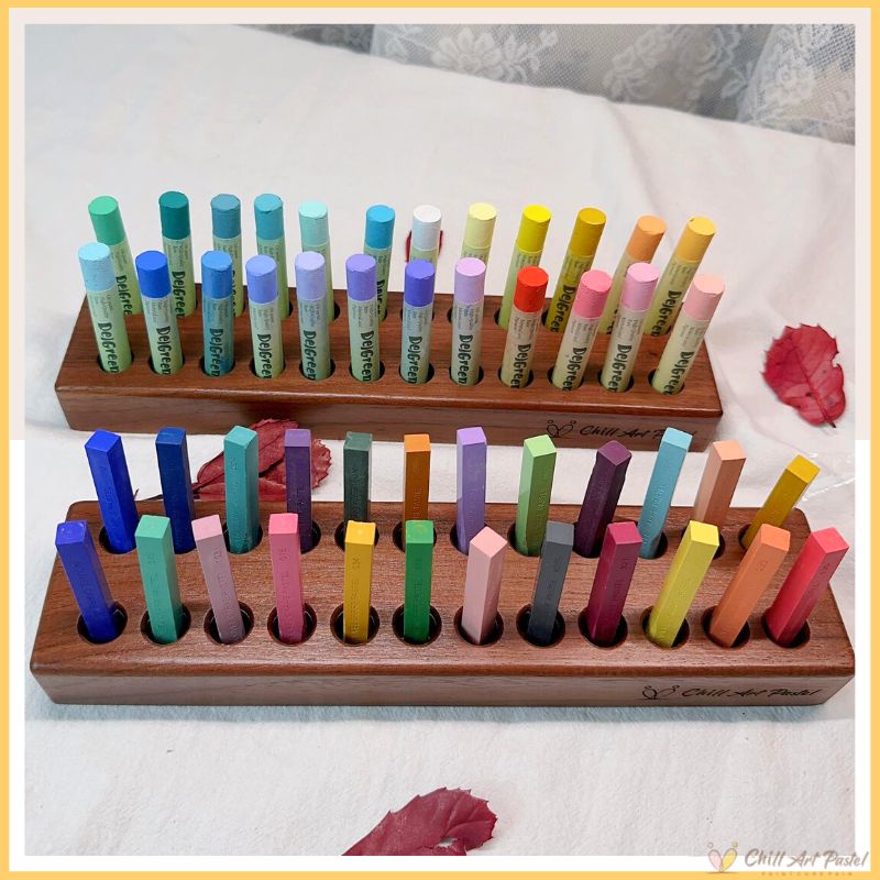 [Ready Stock] Oil Pastel Wooden Storage Stand / Soft Pastel / 黑桃木颜料架 ...