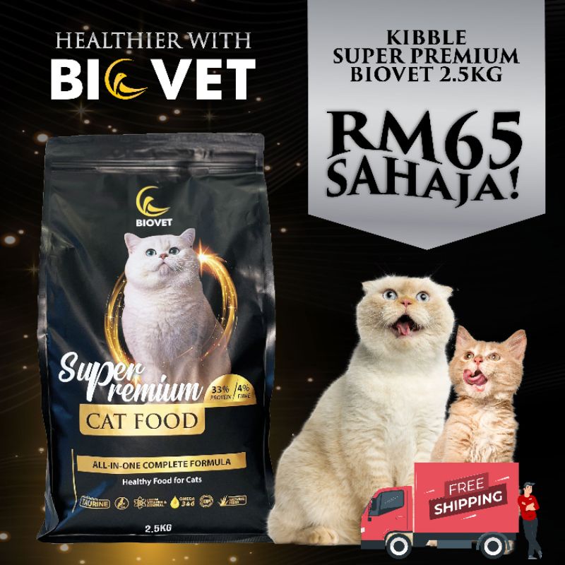BIOVET KIBBLE SUPER PREMIUM Cat Food 2.5KG & 500G Ready Stock | Shopee ...
