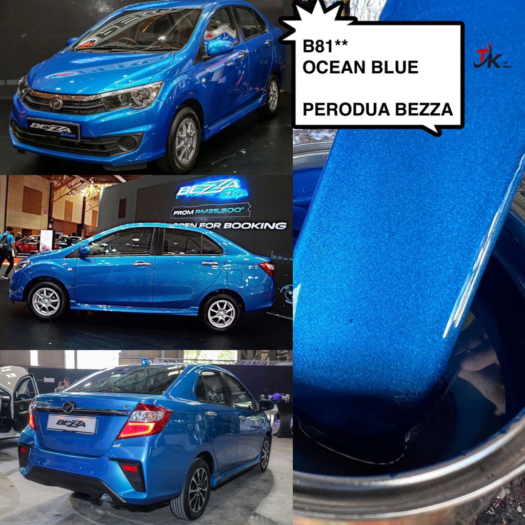B81** OCEAN BLUE PERODUA BEZZA 2K PAINT/CAR PAINT/CAT BANCUH/CAT