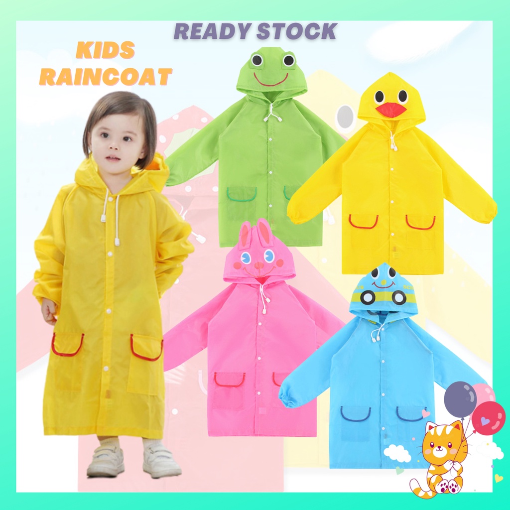 Children Cartoon Kids Raincoat Rain Coat Cute Animal Funny Raining