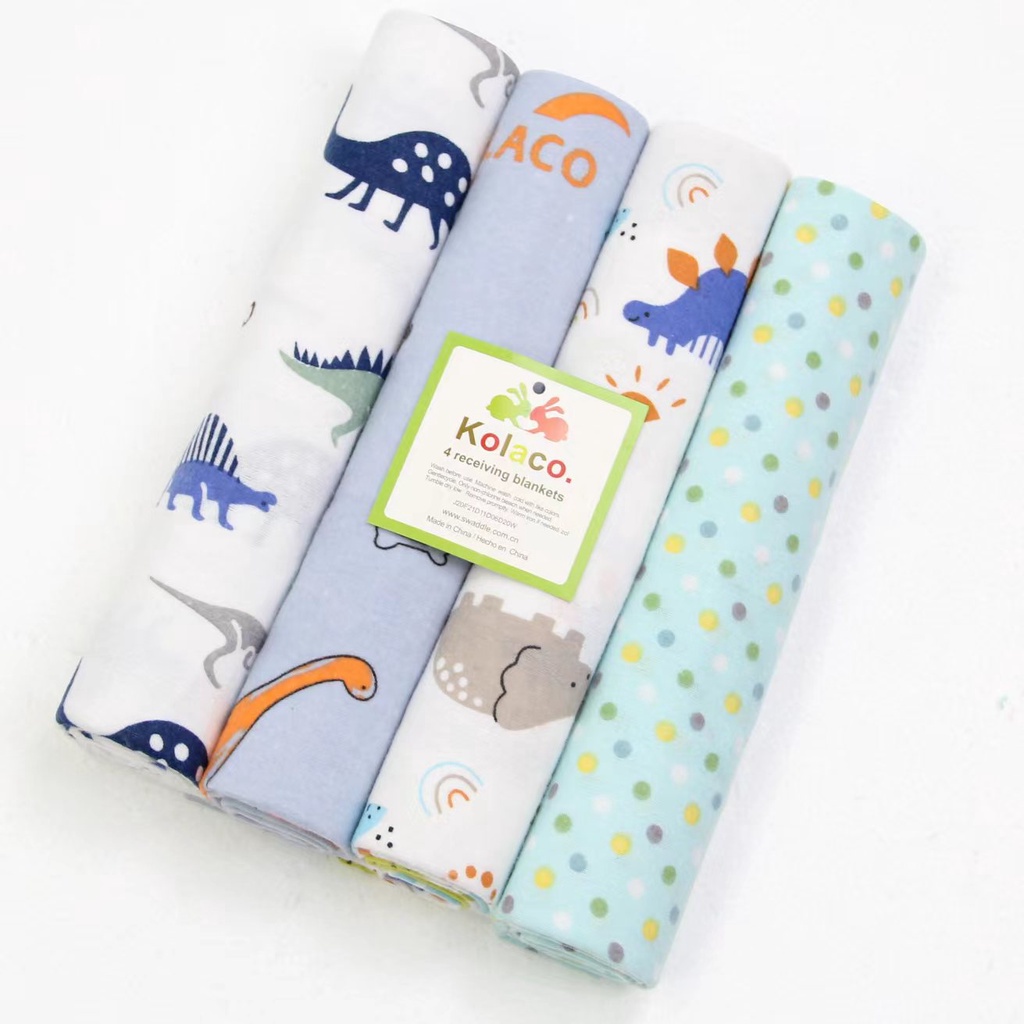 4pcs baby swaddle blanket bedung bayi newborn receiving blanket cotton