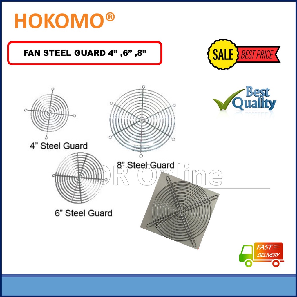 HOKOMO Fan Guard Stainless Steel Grill Fan Guard /Protection for Video