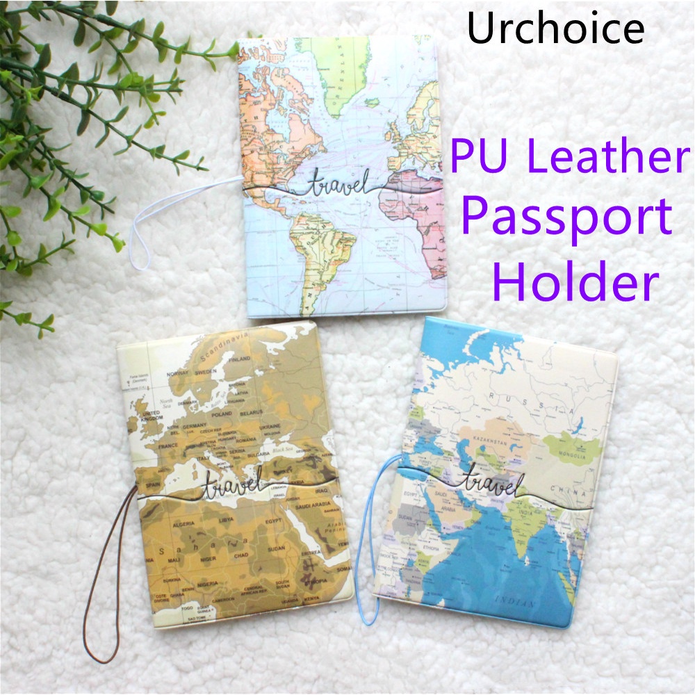 [READY STOCK] World Map PU Leather Passport Holder Classic Map Pattern ...