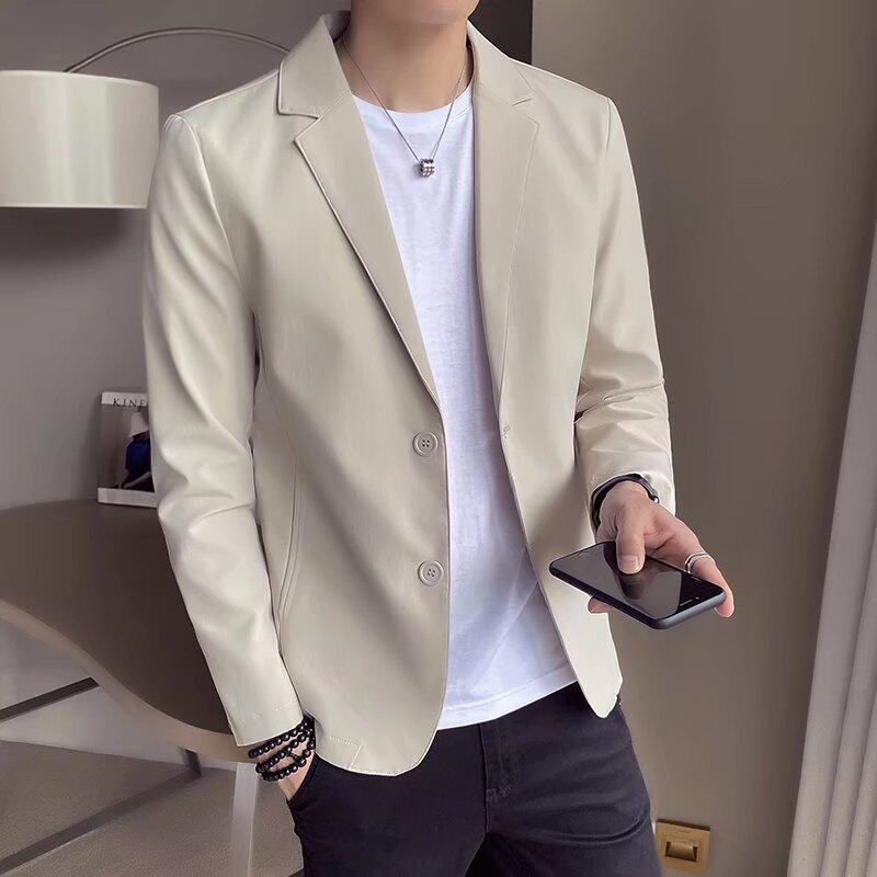 Casual Blazer Men s Spring New Trend Slim Khaki Blazer Shopee Malaysia