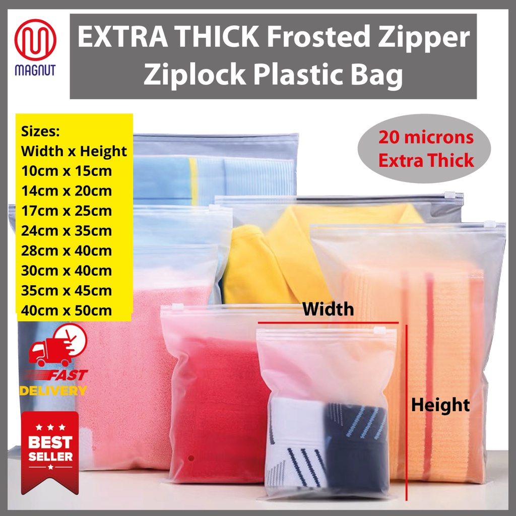 Frosted plastic clearance zipper bags