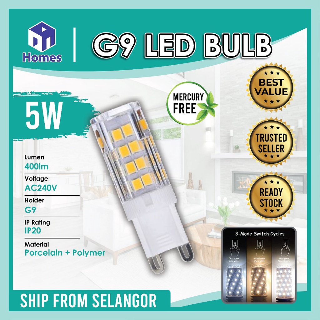 LED Bulb LED G9 5W SMD 52LED 2835 LED Cylinder Bulb / LED Rocket Bulb ...