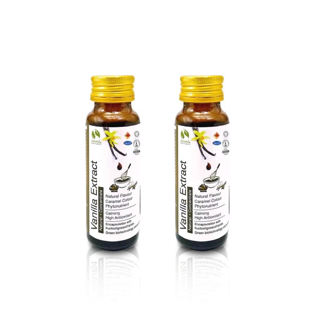 (2 x 60g) Vanilla Extract Liquid Natural Fruit extract. Halal & GMP