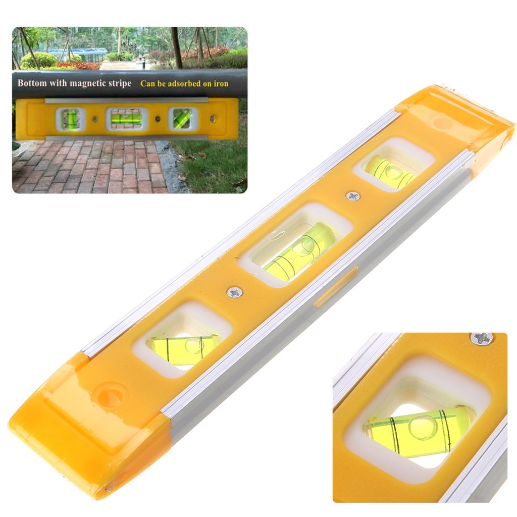 Plastic Lightweight Bubble Spirit Level Vial Triple Measure Ruler Tool ...