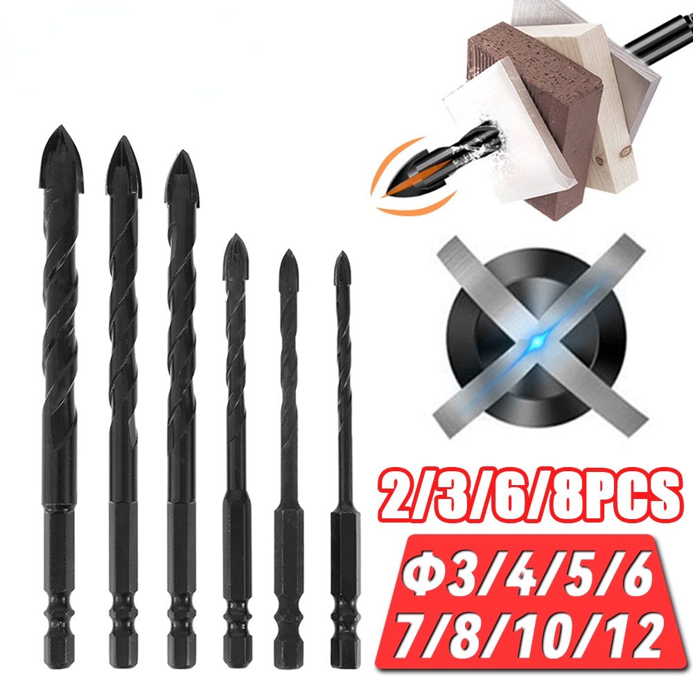 312mm Cross Hex Tile Drill Bit Ceramic Tile Drill Bit Set For Wooden