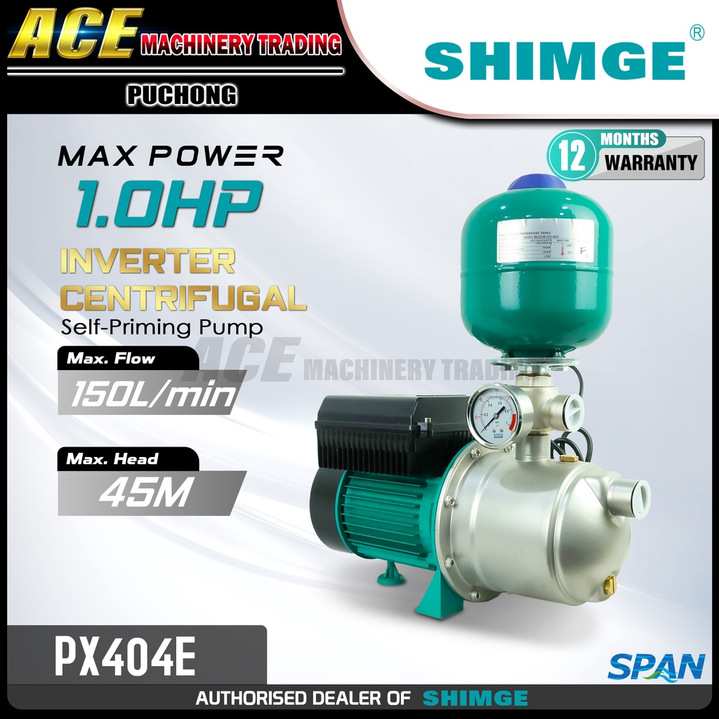 [SHIMGE] PX404E 1.0Hp Inverter Centrifugal Self Priming Water Pump Max