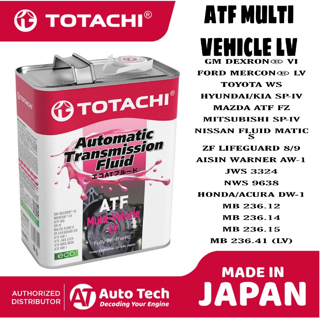 TOTACHI ATF MULTI-VEHICLE LV FULLY SYNTHETIC 4L | Shopee Malaysia