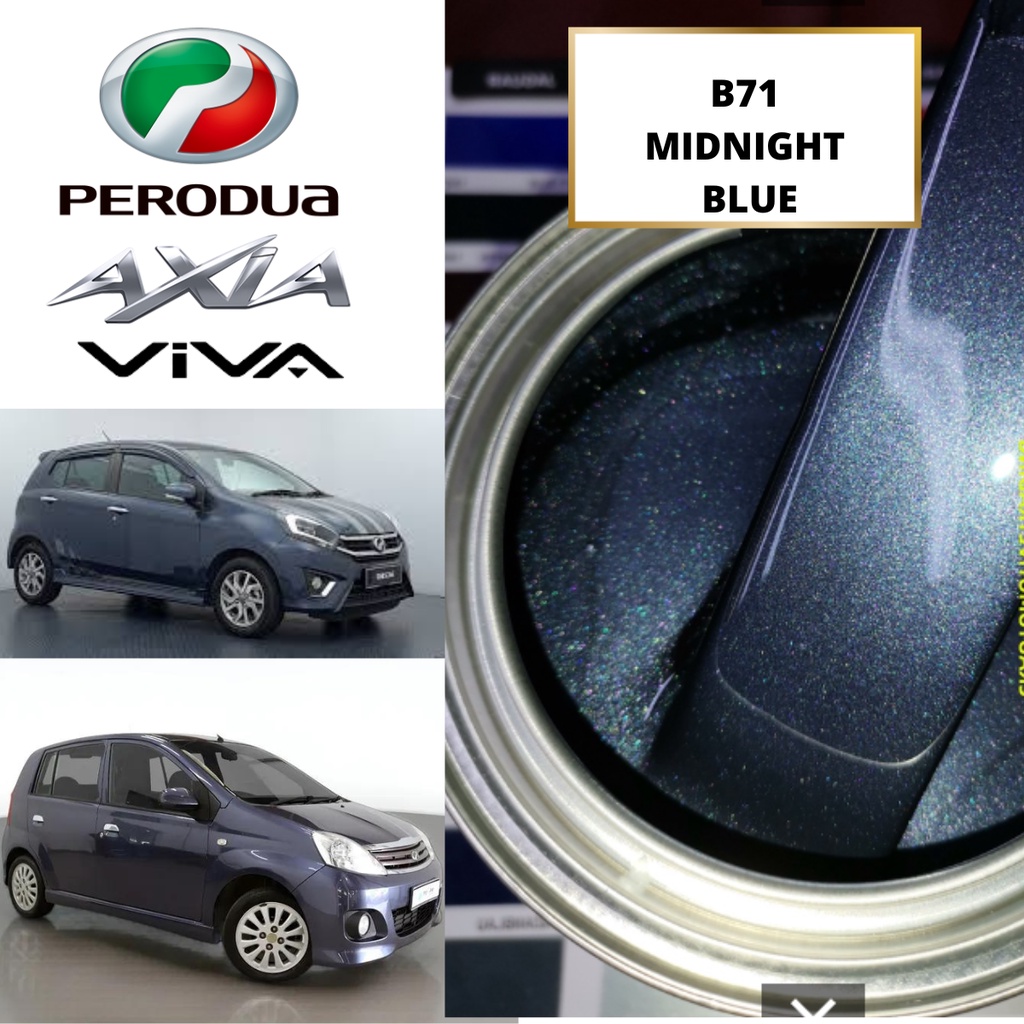 PERODUA AXIA VIVA B71 MIDNIGHT BLUE 2K Paint / Cat Bancuh Kereta Calar