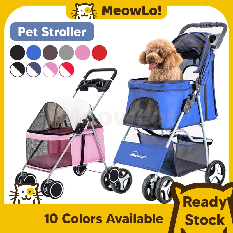 MeowLo Japanese 4 Wheel Pet Stroller Cat Trolley Dog Trolley Dog Pram Cat Stroller Dog Stroller