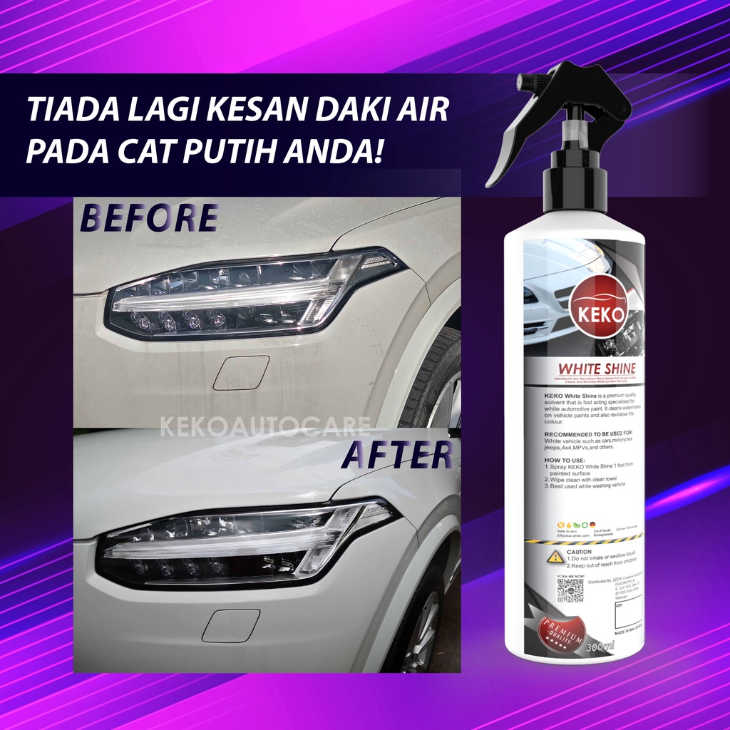 Pencuci Cat Kereta Putih Clean Remove Car Body Watermark Quick Polish