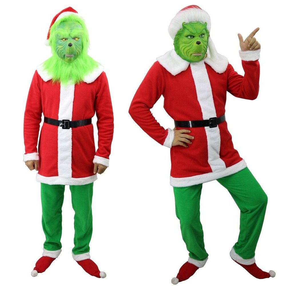 The Grinch Adult Costume Suit Cosplay How The Grinch Stole Prop Dress ...