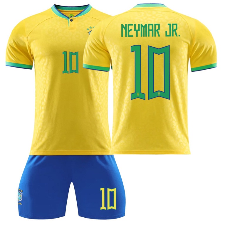 2022 Brazil National Team Home Jersey No.10 Neymar Jersey Set Men