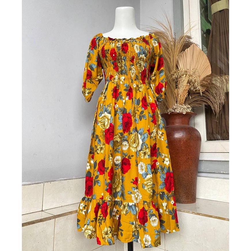 Balinese Lily Ruffle Ruffle Dress (size XL & XXL) | Shopee Malaysia