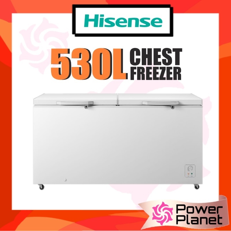 Hisense 530L Chest Freezer FC650D4BWB Fridge 8 in 1 LED with Safety Lock and Wheel (White) Peti