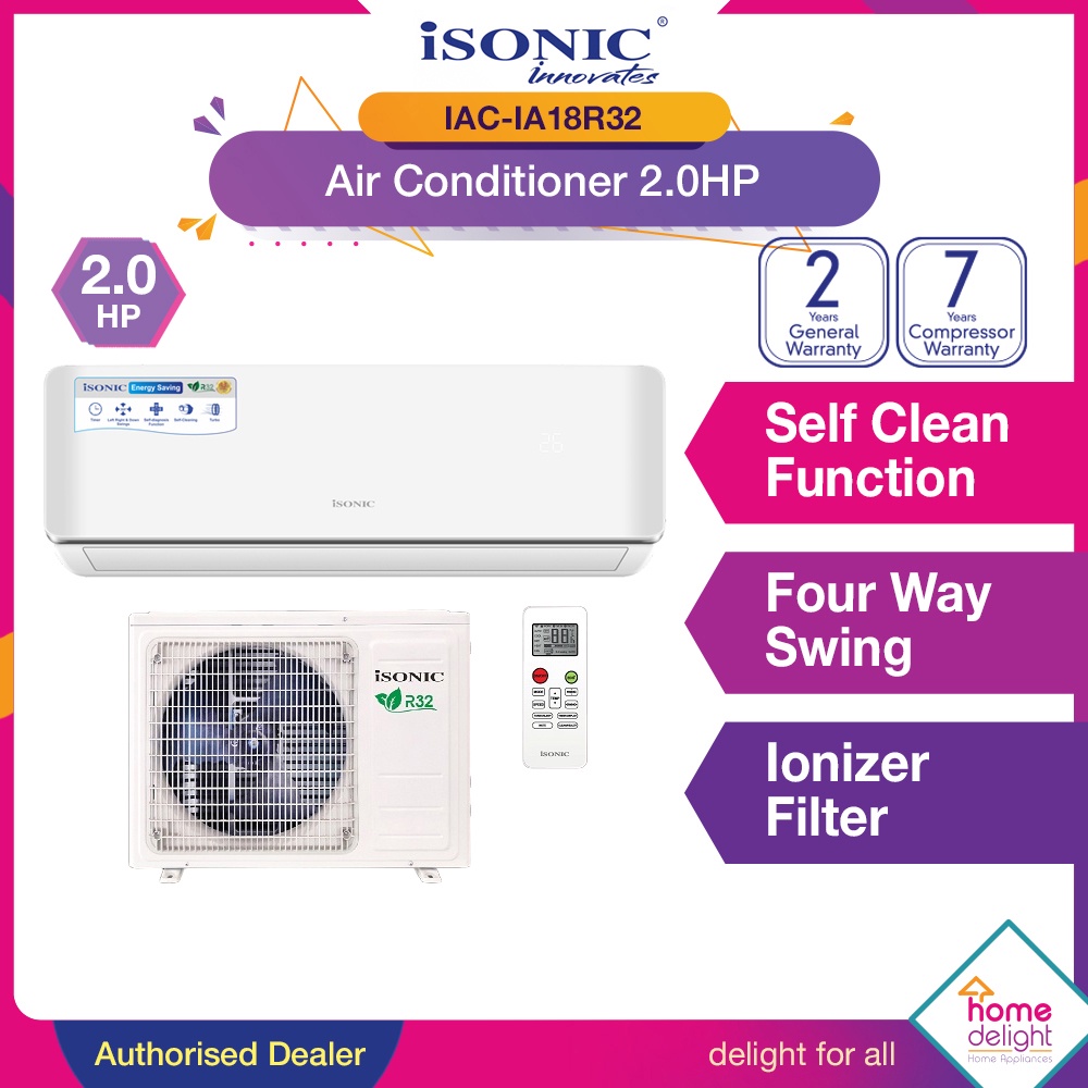 Isonic Air Cond R32 Coco Series 1.0HP / 1.5HP / 2.0HP [ IAC-IA10R32 ...