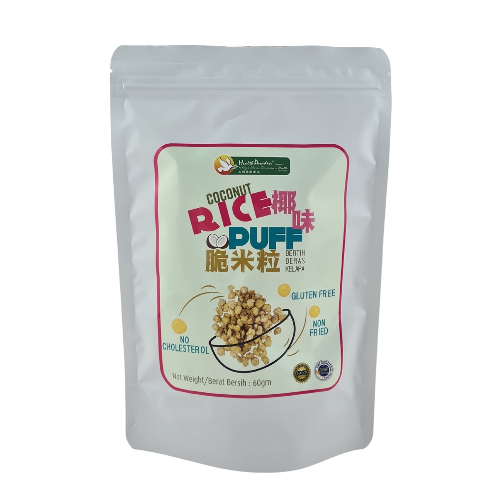 Health Paradise Coconut Rice Puff 60g | Shopee Malaysia