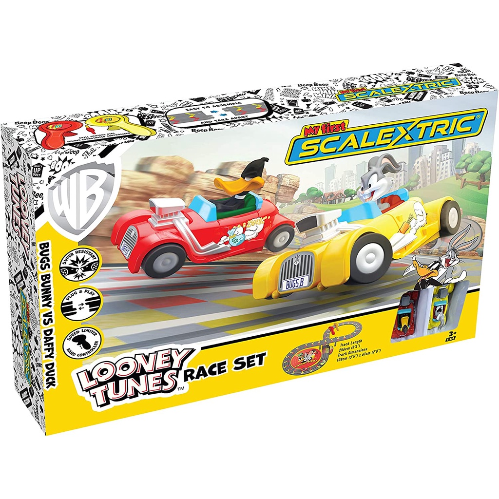Micro Scalextric My First Looney Tunes Bugs Bunny vs Daffy Duck Battery ...